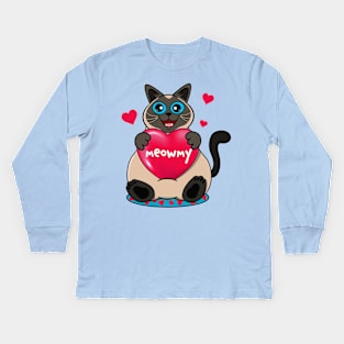 Meowmy's Heart Kids Long Sleeve T-Shirt